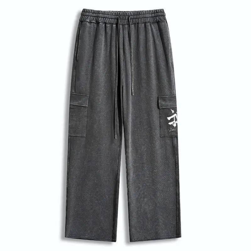 Washed utility sweatpants unisex fit