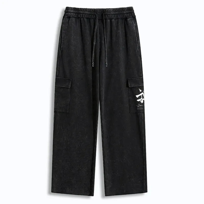 Washed utility sweatpants unisex fit