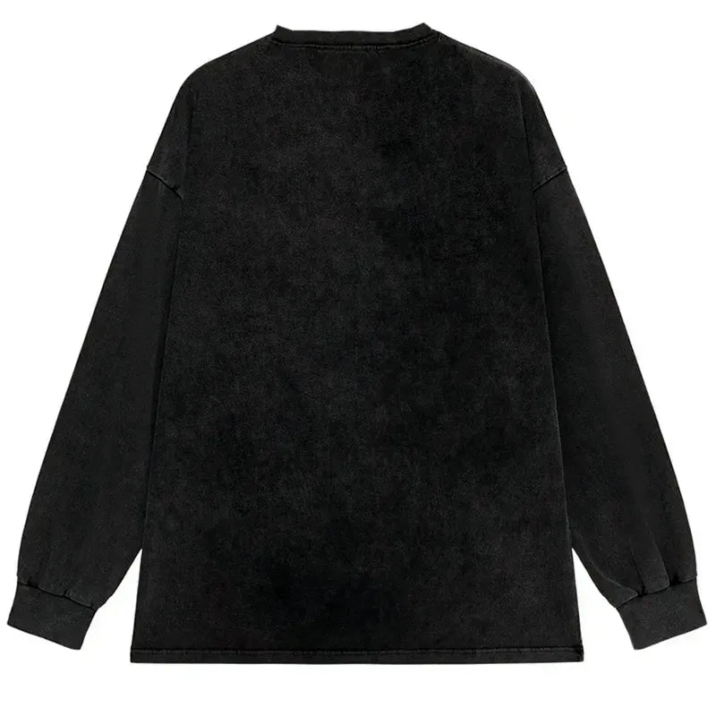 Japanese Washed Long Sleeve T-Shirt for Daily Wear