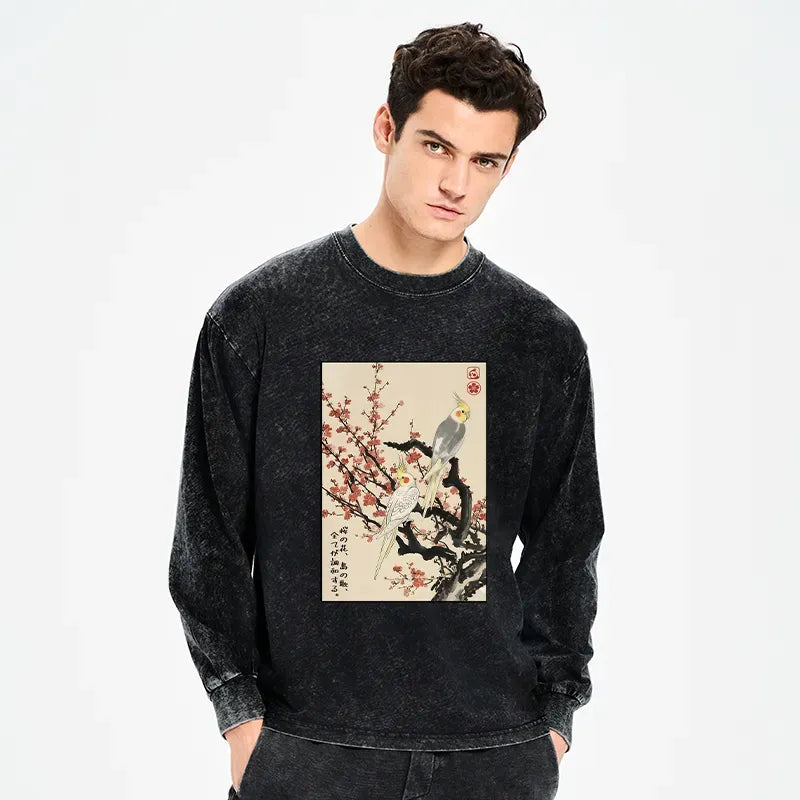 Japanese Washed Long Sleeve T-Shirt for Daily Wear