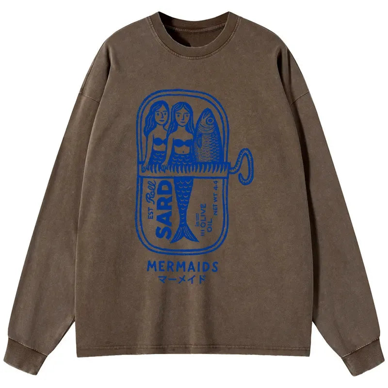 Kyoto-Lion Mermaid Can Washed Long Sleeve T-Shirt