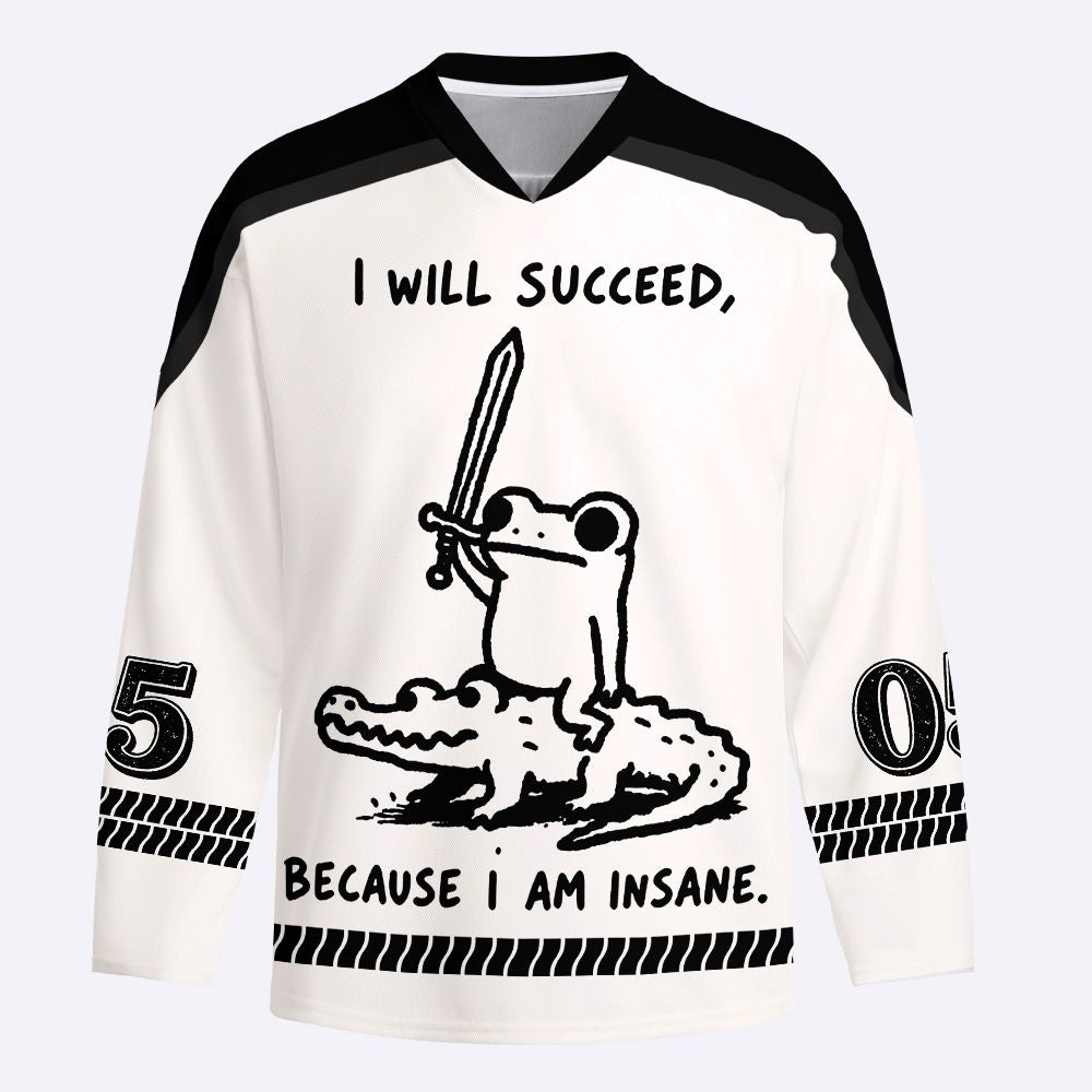 Kyoto-Lion Warrior Frog Funny Meme Long-Sleeve Hockey Jersey
