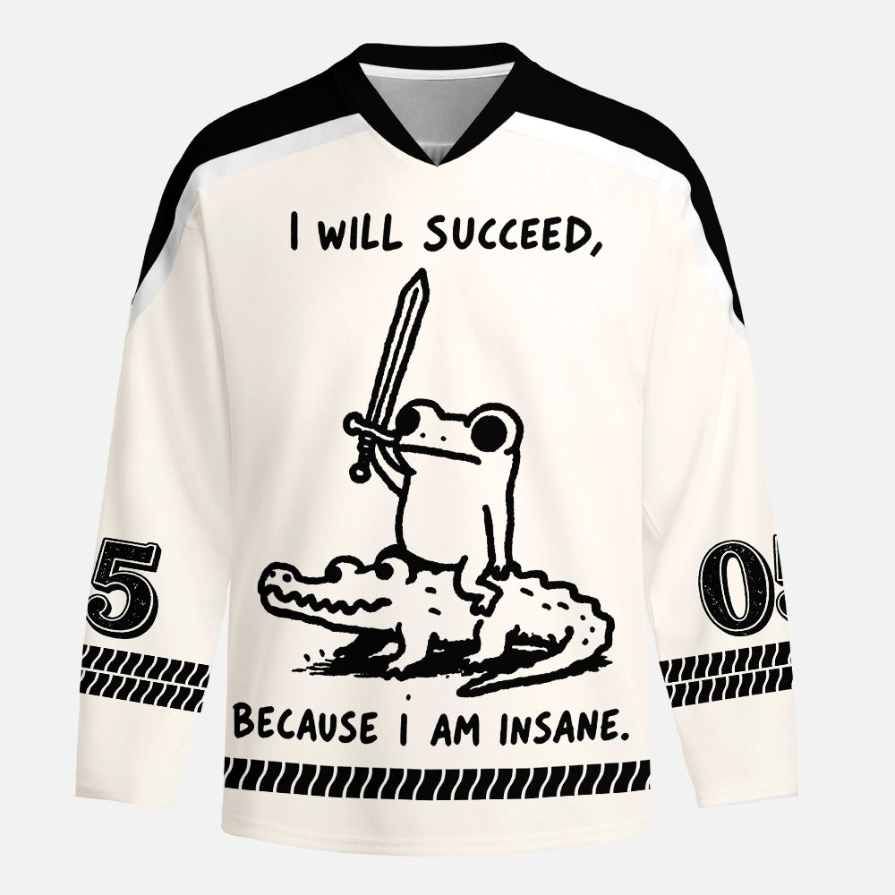Kyoto-Lion Warrior Frog Funny Meme Long-Sleeve Hockey Jersey