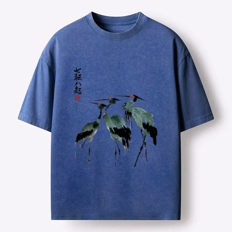 Japanese Ink Painting Washed T-Shirt