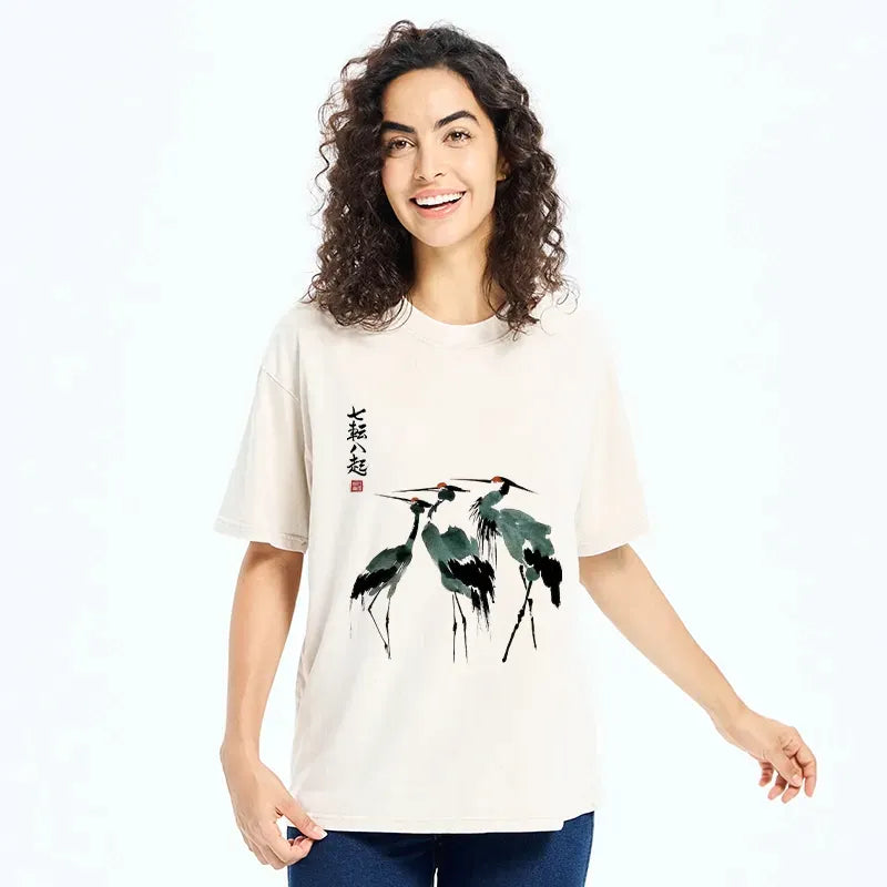 Japanese Ink Painting Washed T-Shirt