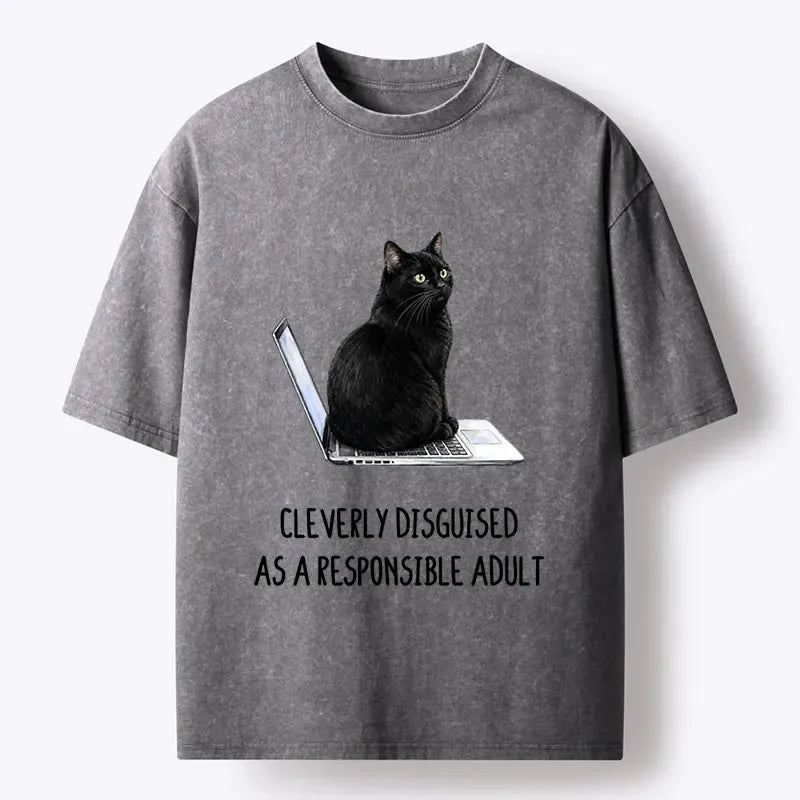 Unisex Cat T-Shirt for Daily Wear Summer