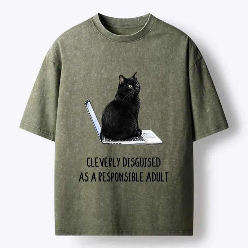 Unisex Cat T-Shirt for Daily Wear Summer
