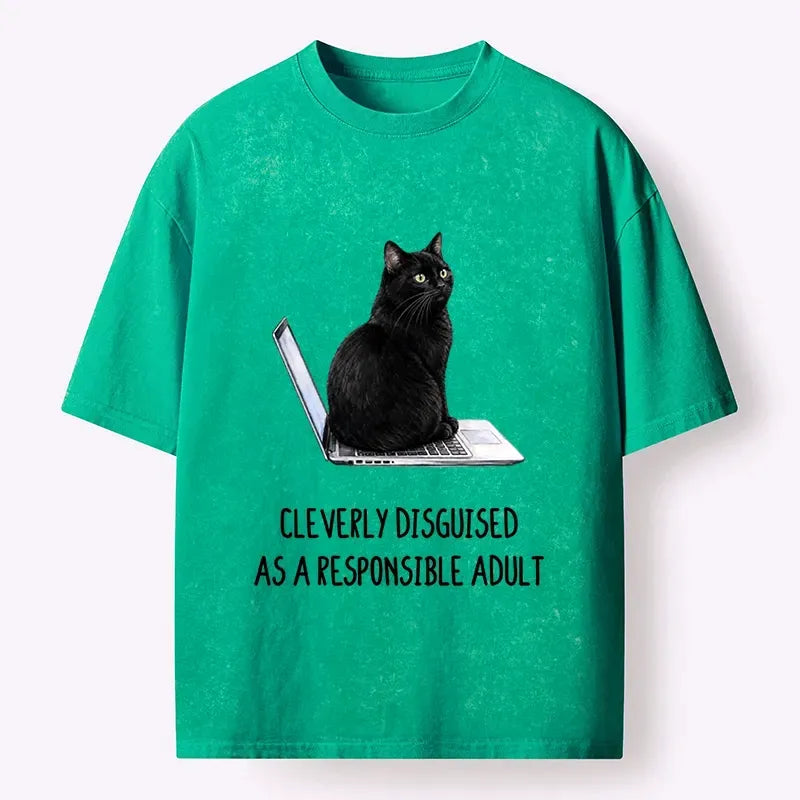 Unisex Cat T-Shirt for Daily Wear Summer