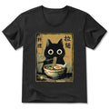 Kyoto-Lion Cute Black Cat Eating Ramen Japan V-Neck Classic T-Shirt