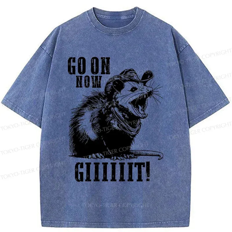 surprised possum washed t-shirt for daily wear