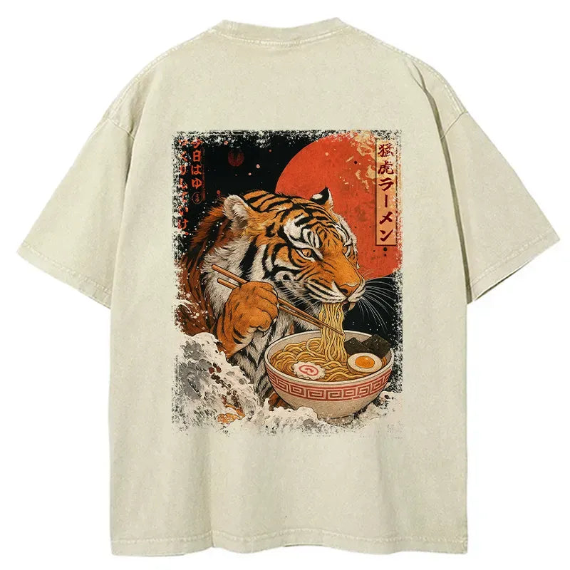 Japanese Ukiyoe Tiger T-Shirt for Streetwear