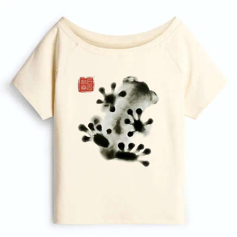 Vintage Kyoto Lion Art T-Shirt for Women