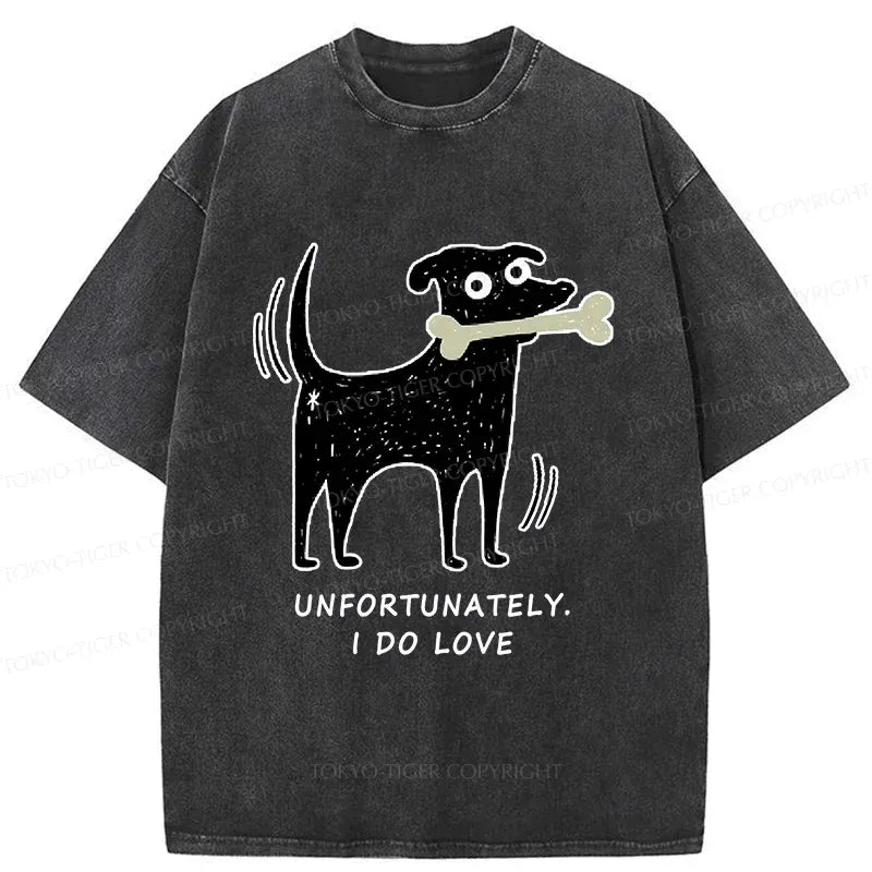 Kyoto-Lion Cute Puppy Funny Washed T-Shirt