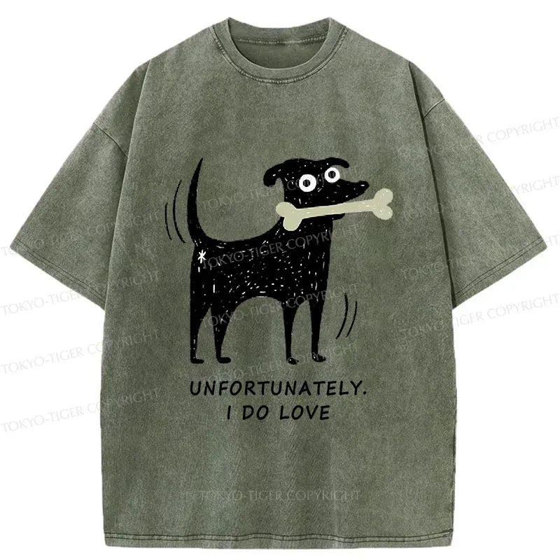 Kyoto-Lion Cute Puppy Funny Washed T-Shirt