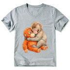 Kyoto-Lion Poor Punch V-Neck Tee on Sale