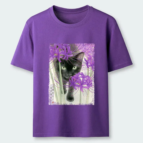 Japanese Cat T-Shirt for Daily Wear