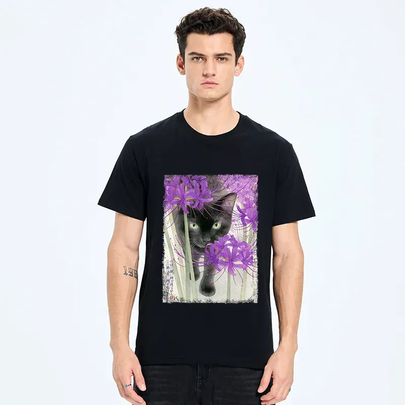 Japanese Cat T-Shirt for Daily Wear