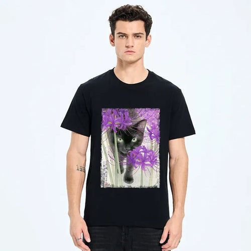 Japanese Cat T-Shirt for Daily Wear