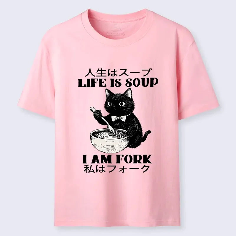 Japanese vintage cat humor tee on sale