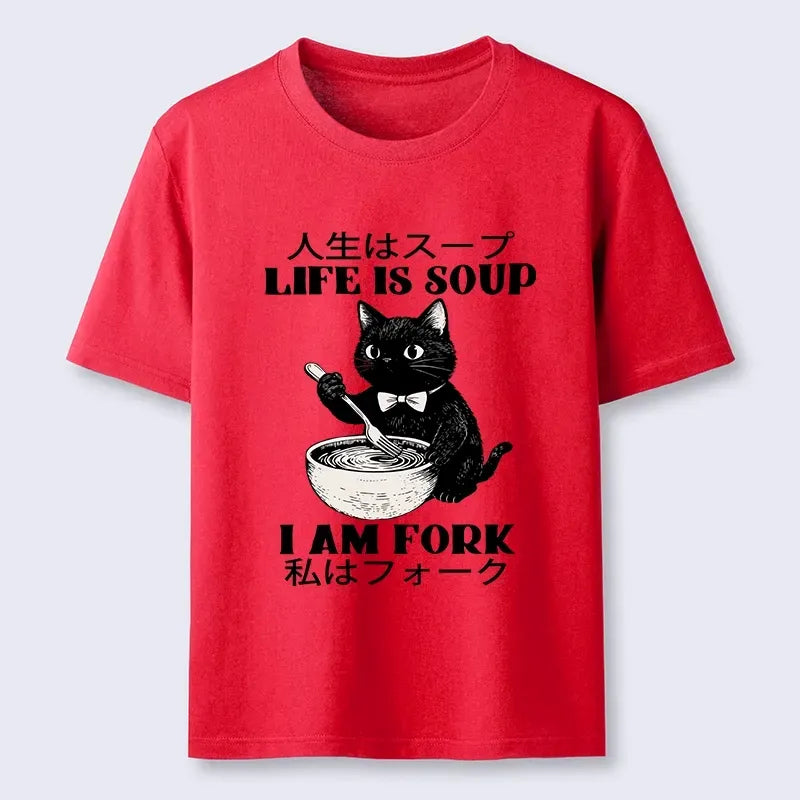 Japanese vintage cat humor tee on sale
