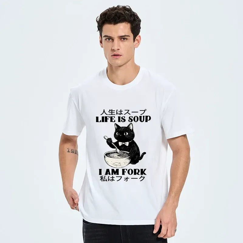 Classic unisex cat t-shirt for daily wear
