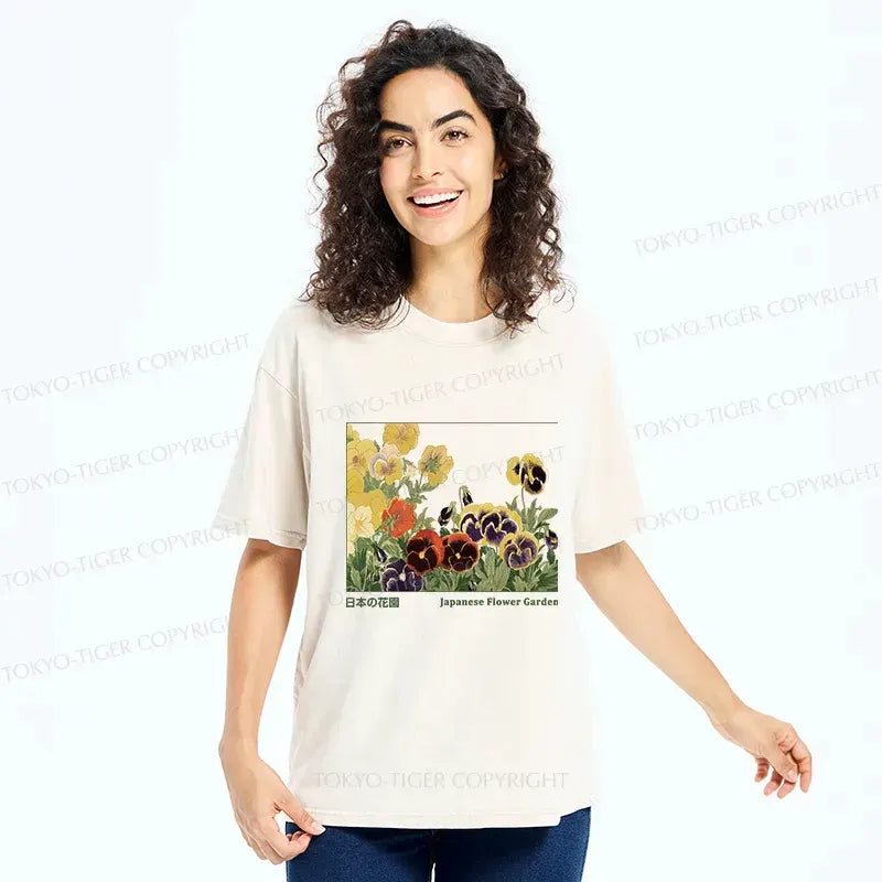 Kyoto-Lion Beautiful Garden Washed T-Shirt