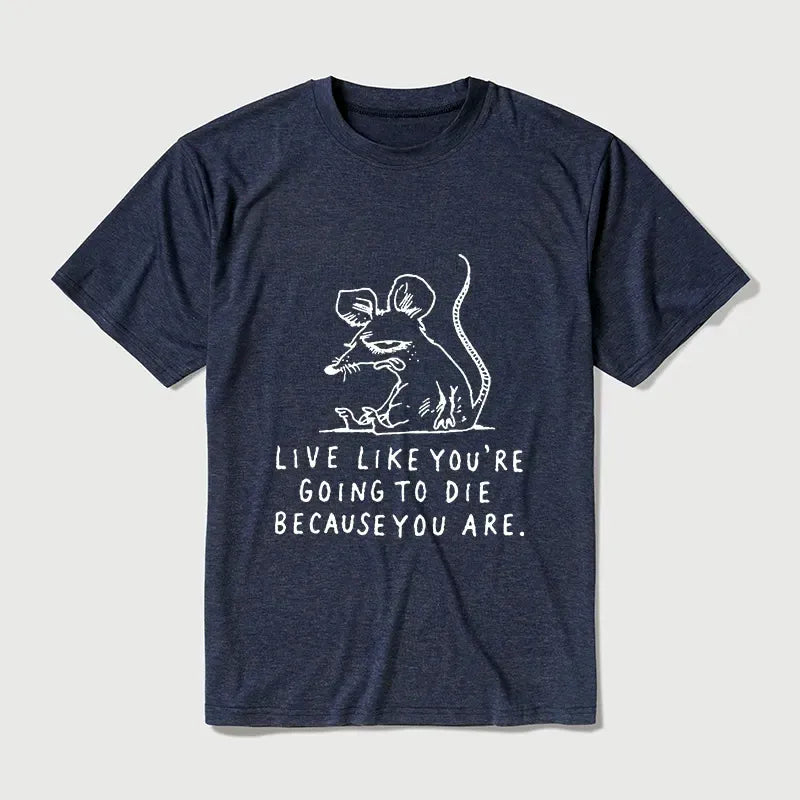 Kyoto-Lion Funny Meme Sarcastic Rat Life Truth Cotton Blend T-Shirt