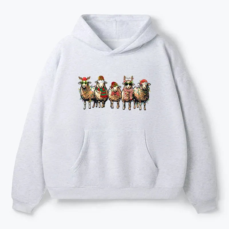 Kyoto-Lion Christmas Sheep Adult Fleece Hoodie
