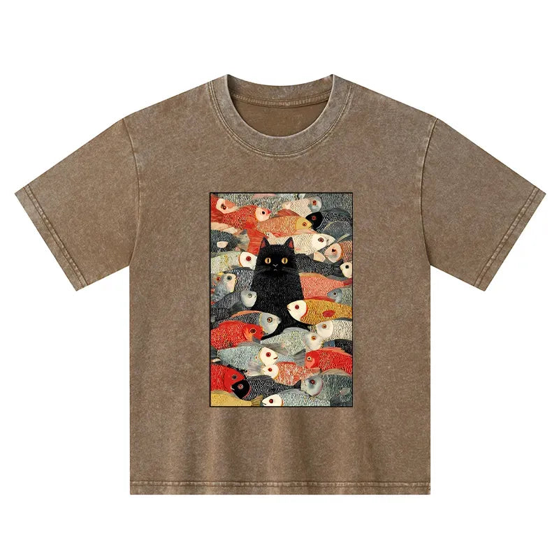 Washed Japanese Style Kids T-Shirt for Gift Idea