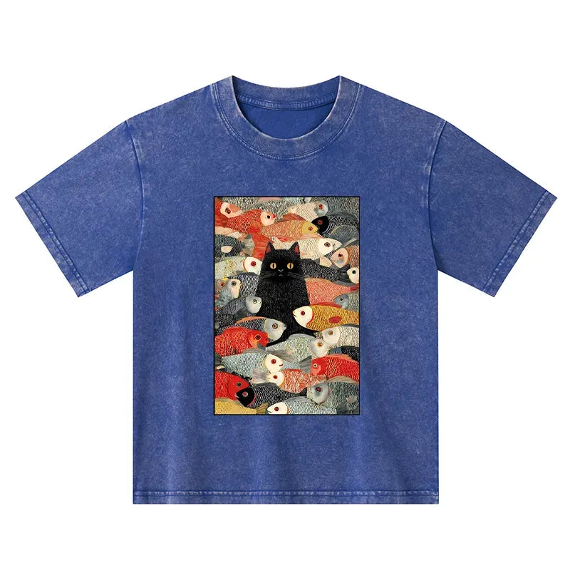 Washed Japanese Style Kids T-Shirt for Gift Idea