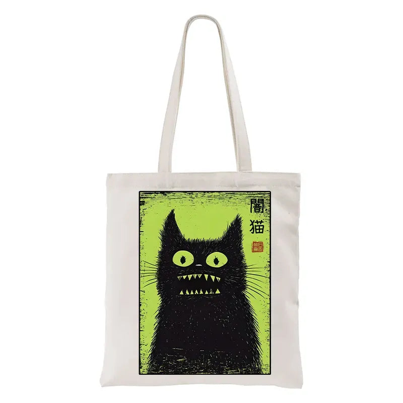 black cat tote bag for daily wear