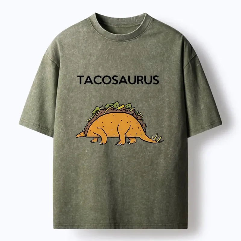 Kyoto-Lion Funny Tacosaurus Washed T-Shirt