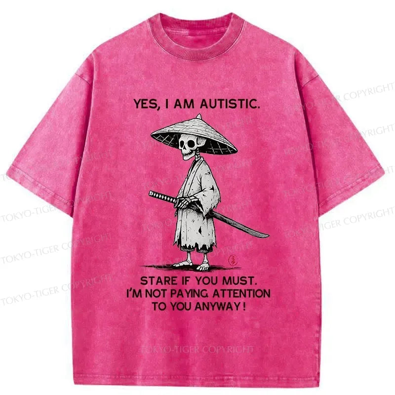 Kyoto-Lion Samurai Skeleton Has Autistic Washed T-Shirt