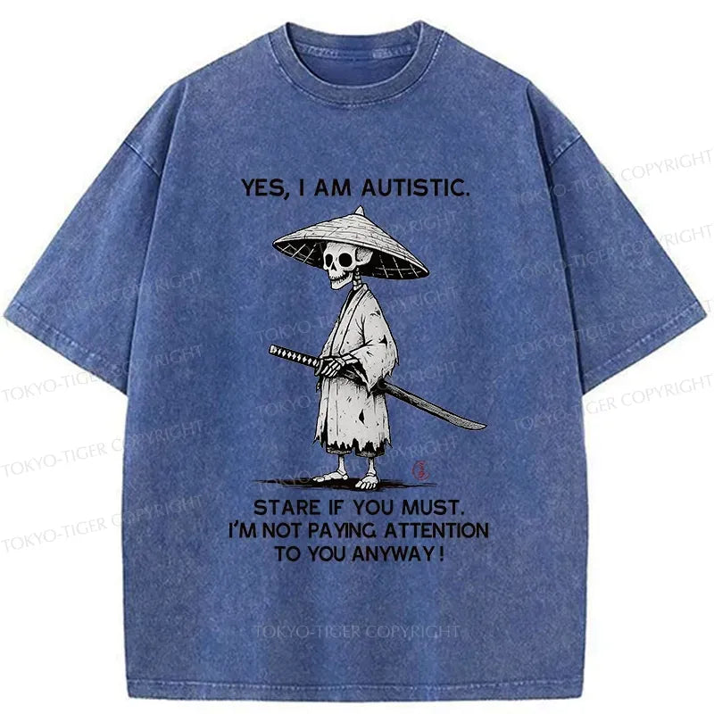Japanese Samurai Skeleton Washed T-Shirt