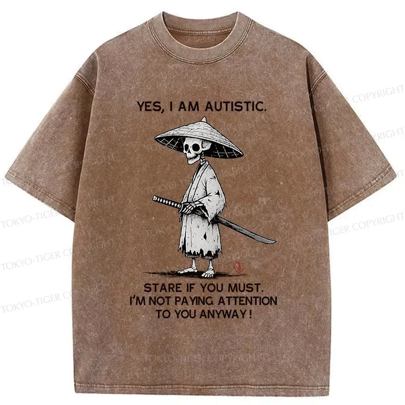 Kyoto-Lion Samurai Skeleton Has Autistic Washed T-Shirt