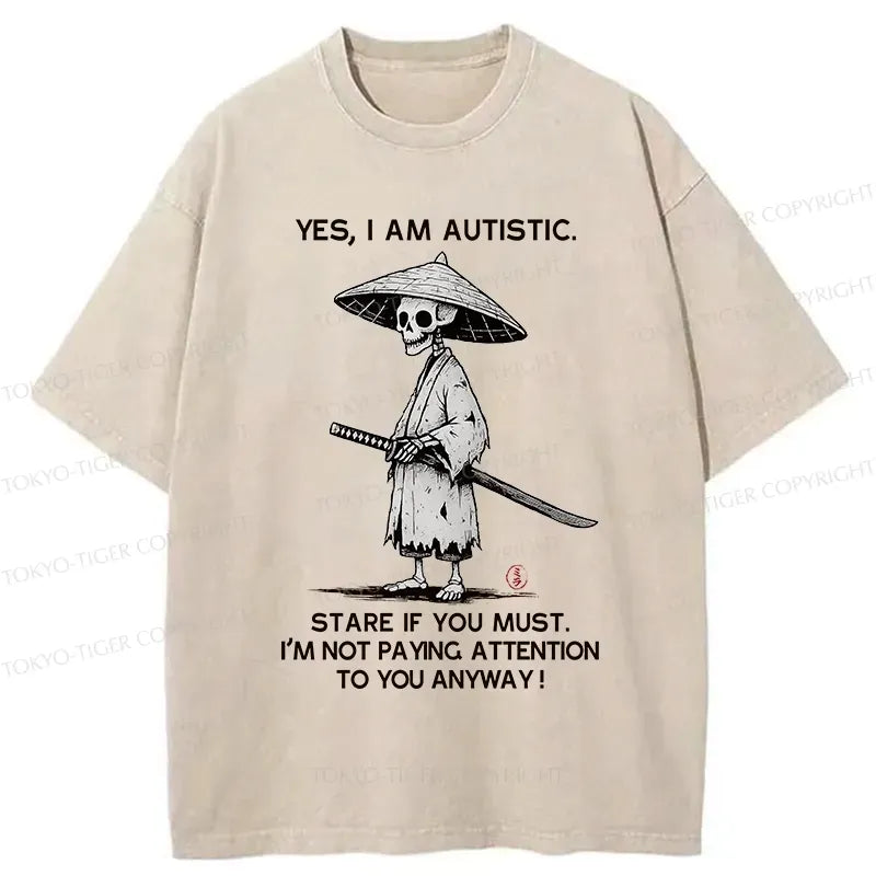Japanese Samurai Skeleton Washed T-Shirt