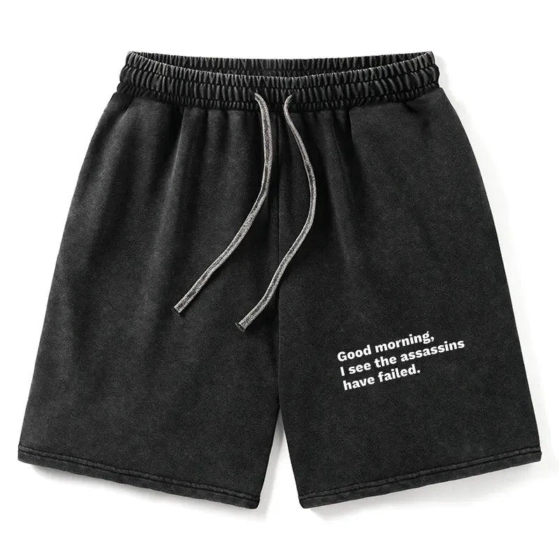 Japanese Art Washed Shorts for Summer