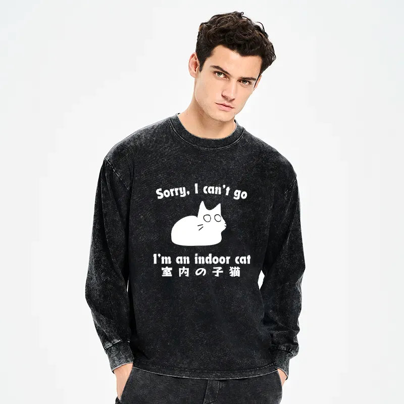 Kyoto-Lion Indoor Kitten Washed Long Sleeve T-Shirt