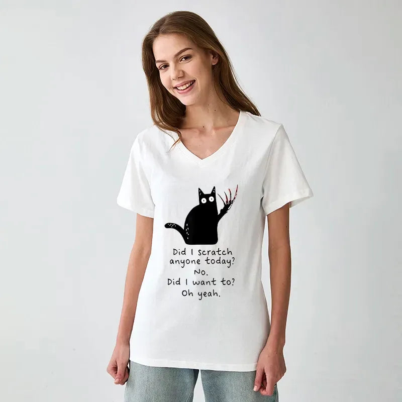 Unisex Japanese Cat V-Neck Classic T-Shirt