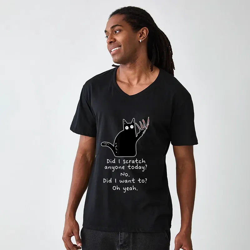 Kyoto-Lion Cats With Sharp Claws V-Neck Classic T-Shirt