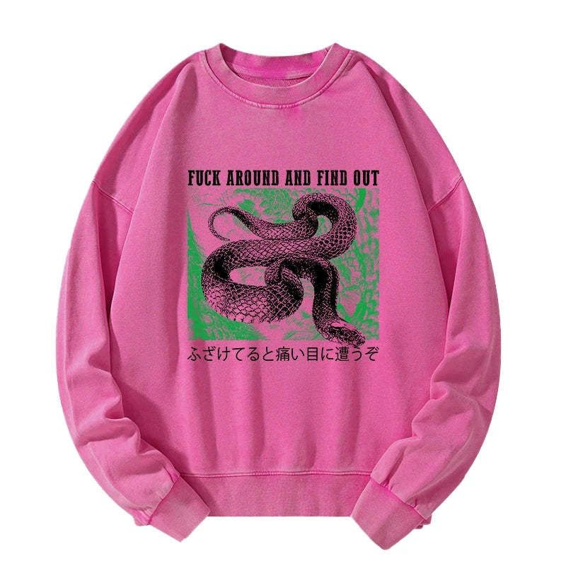 Kyoto-Lion Cold And Heartless Snake Washed Sweatshirt