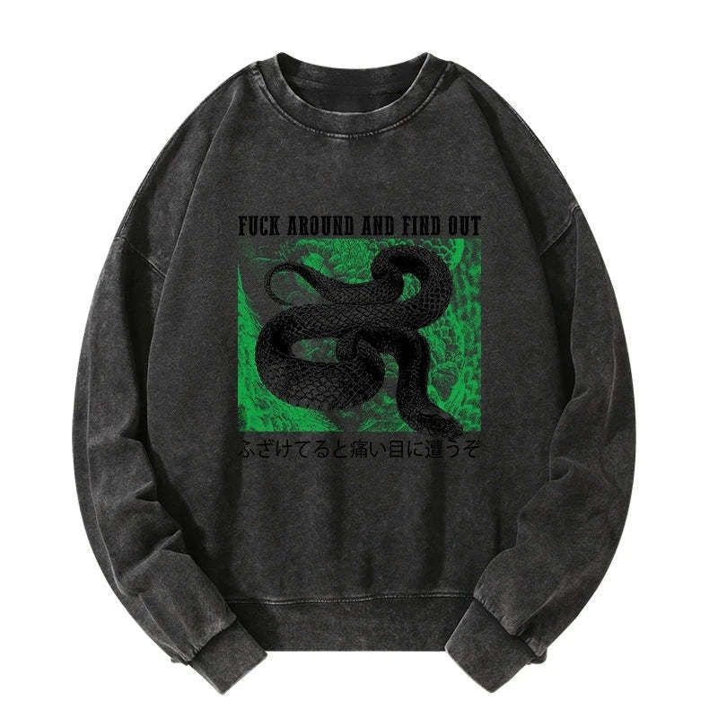 japanese snake washed sweatshirt free shipping