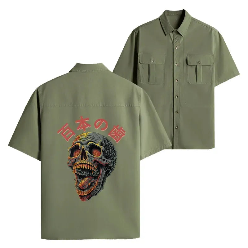 Kyoto lion skull shirt casual wear