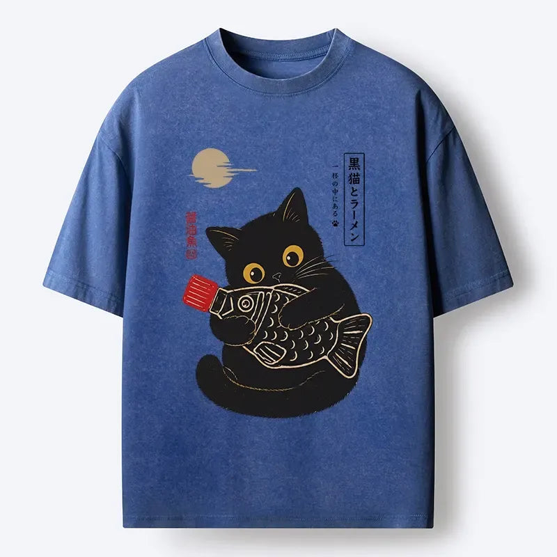 Japanese Cat T-Shirt for Daily Wear