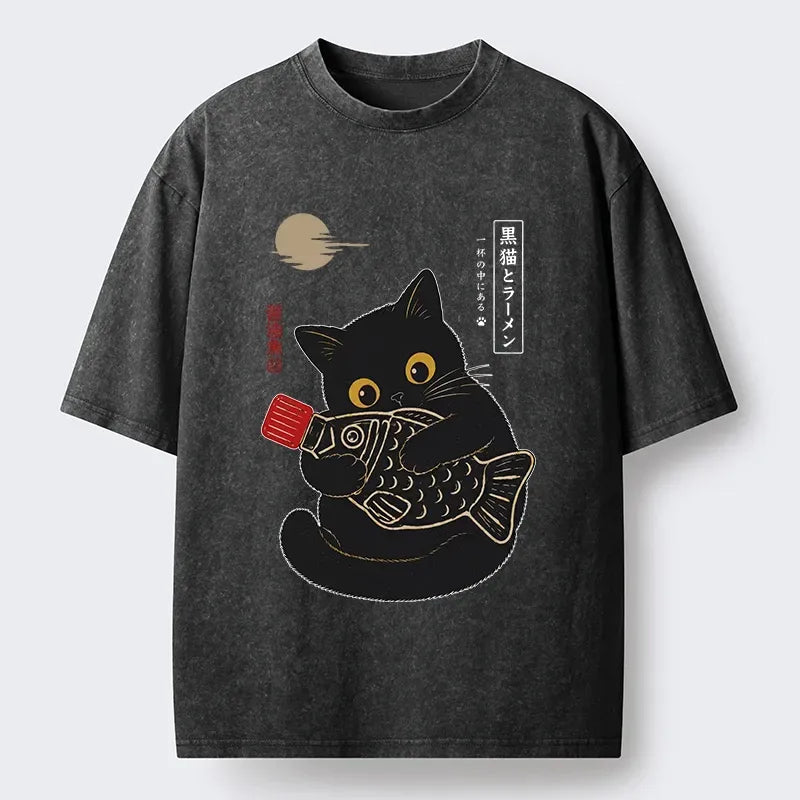 Japanese Cat T-Shirt for Daily Wear
