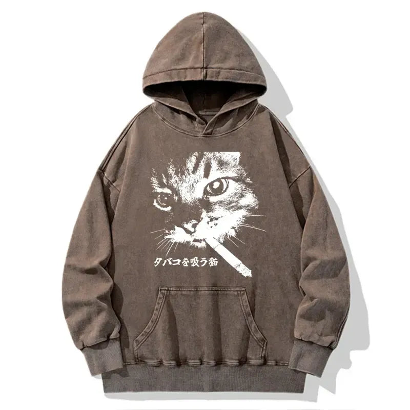 japanese vintage washed hoodie for daily wear