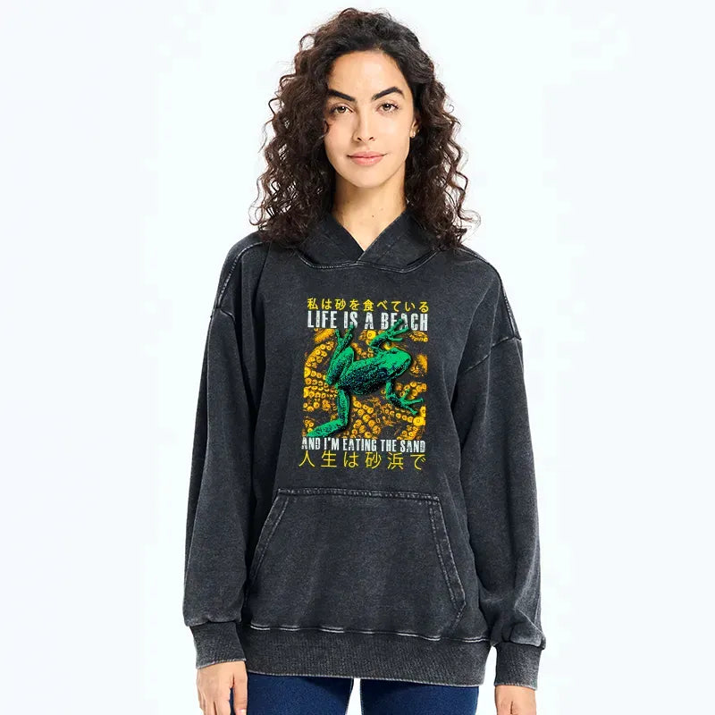 japanese streetwear hoodie for beach day