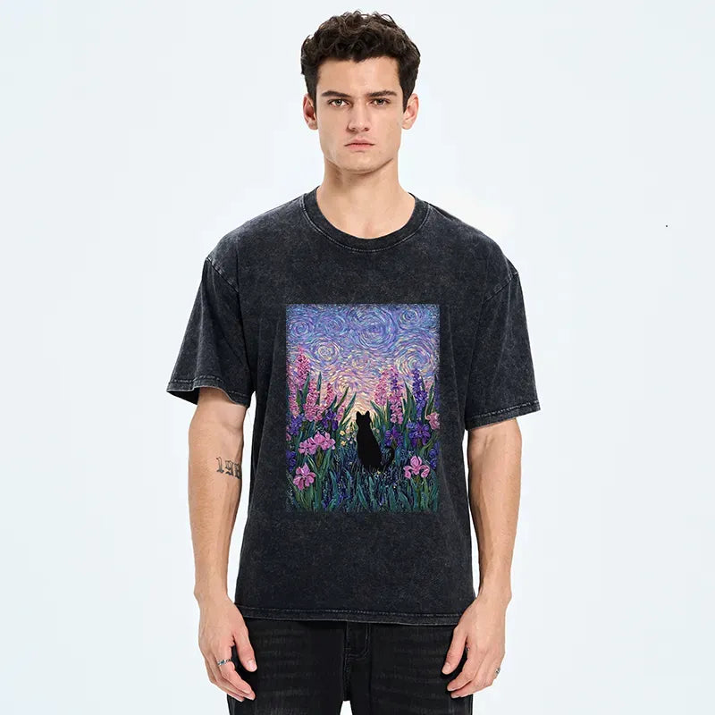 lavender washed unisex cotton tee