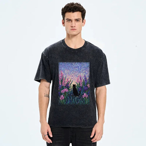 lavender washed unisex cotton tee