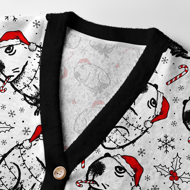 Kyoto-Lion Christmas Capybara Ugly Cardigan Sweater